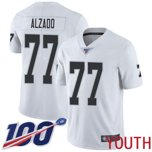 Oakland Raiders Limited White Youth Lyle Alzado Road Jersey NFL Football #77 100th Season Vapor Jersey